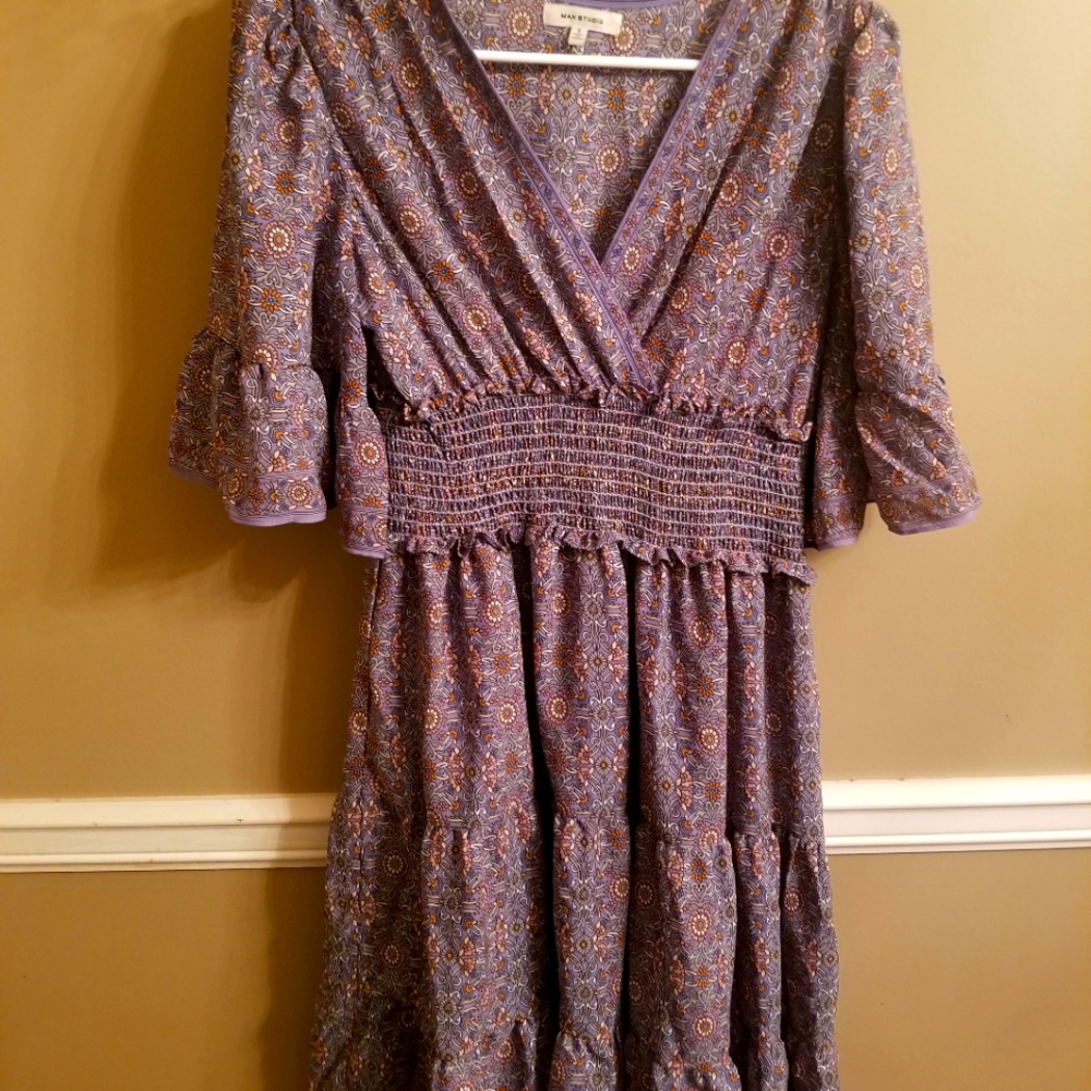 Fun Periwinkle blue empire dress